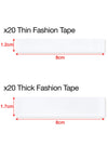 Clear Double Sided Fashion Tapes - 40 Strips