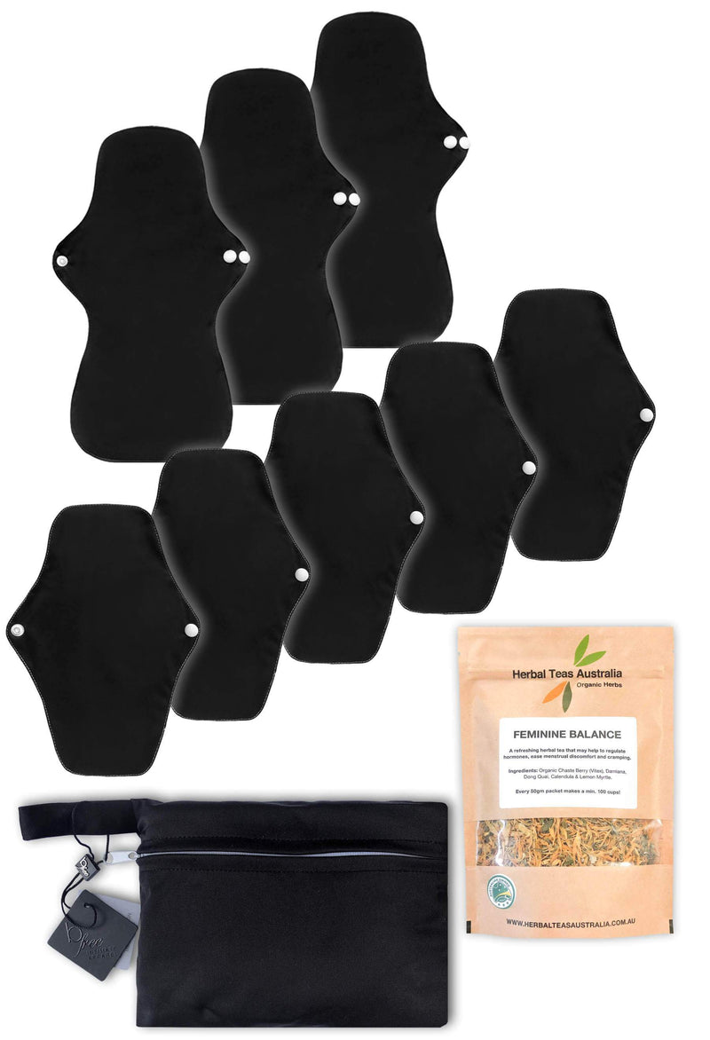 Day & Night Reusable Stay-Dry Pads + Hormone Balancing Tea Set