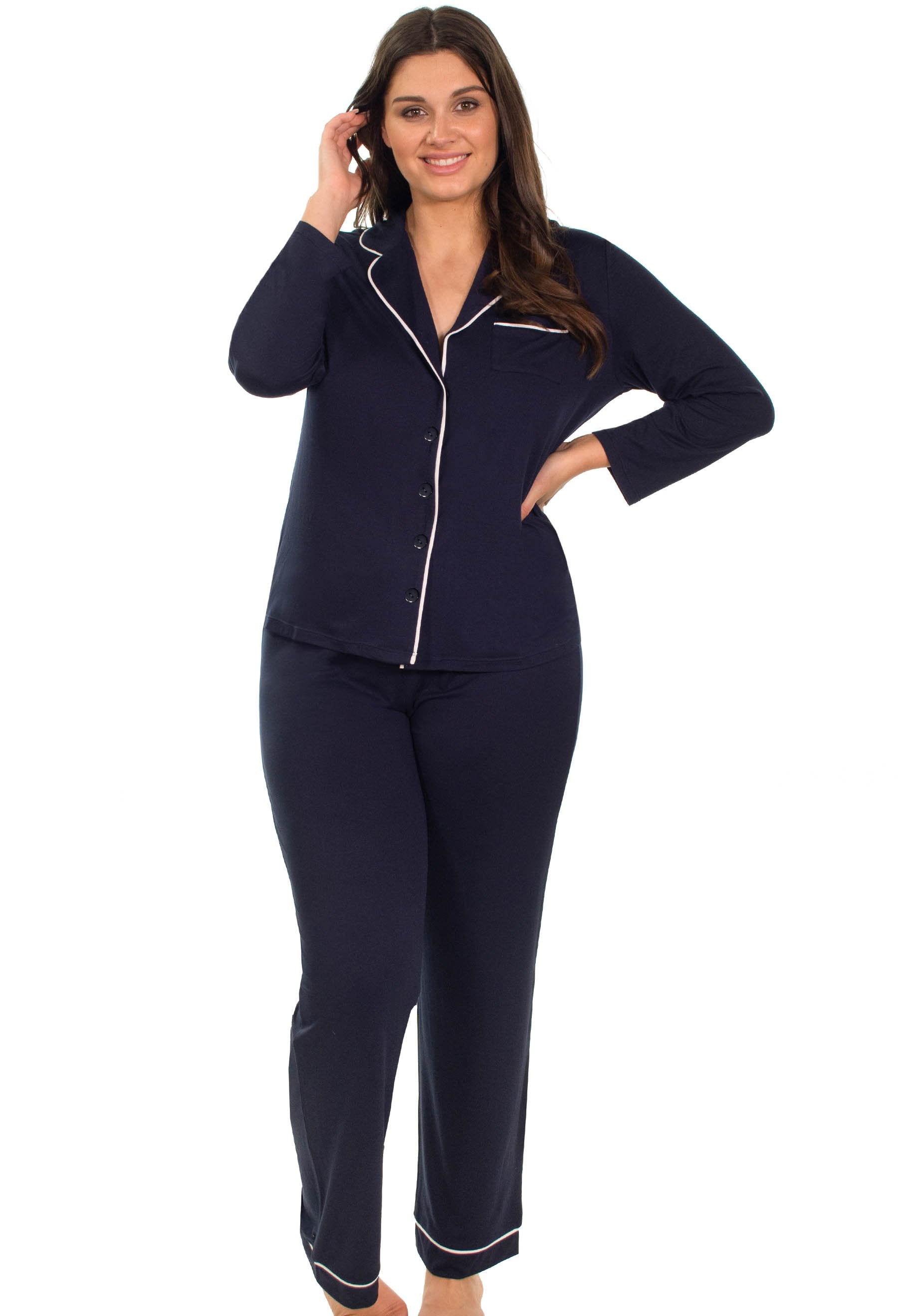 Super Soft Microfibre Pyjama Set Navy  - Clearance due to Colourfastness