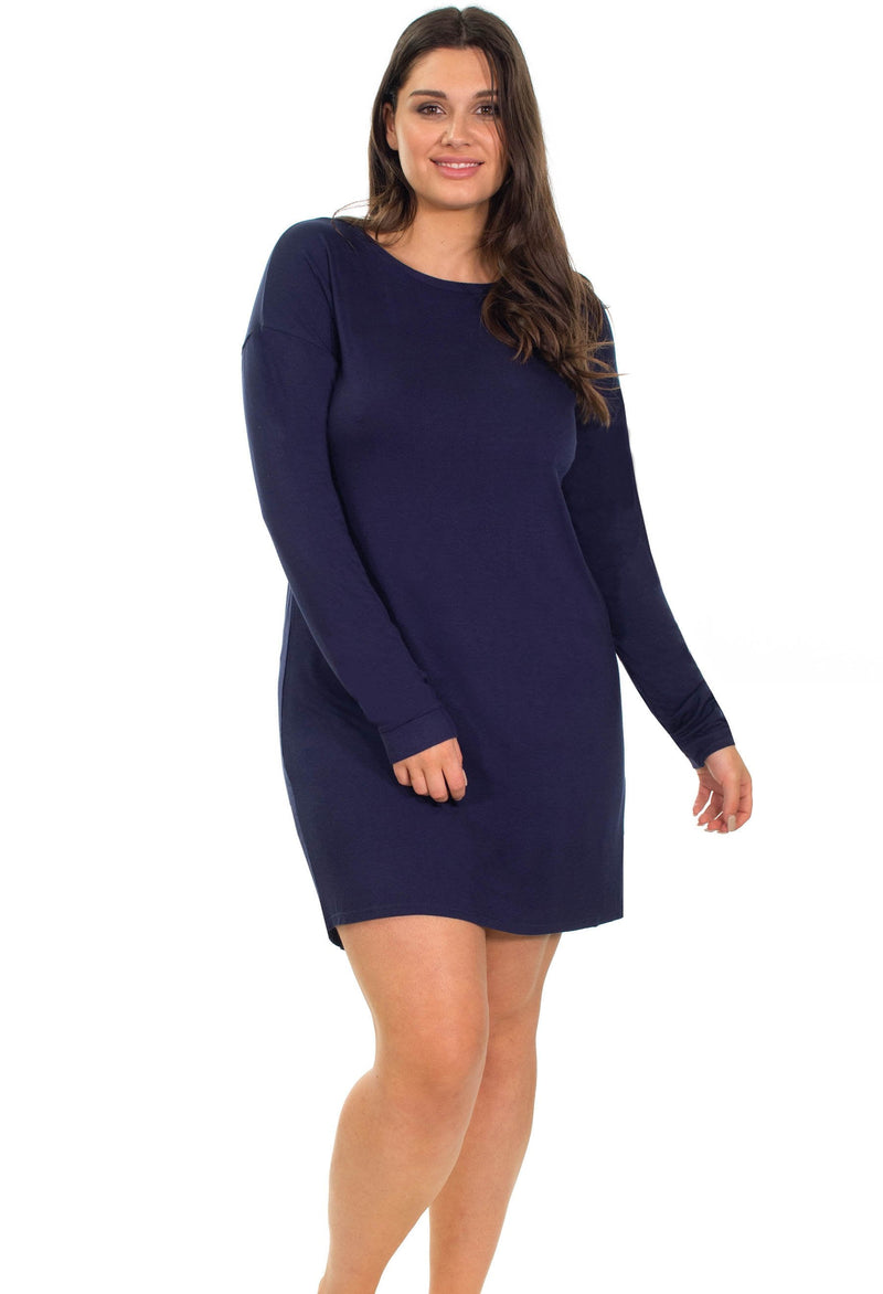 Bamboo Long Sleeve Relaxed Fit Dress - 2 Pack