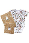 Short Sleeve Baby Bodysuit - 100% Organic Cotton - Native Aussie Animals