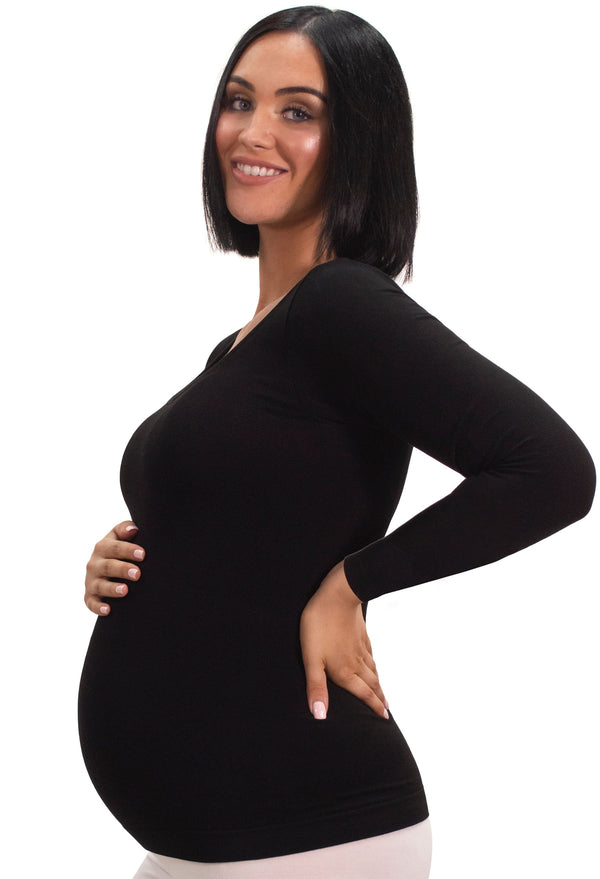 Maternity Bamboo Long Sleeve Top - 3 Pack