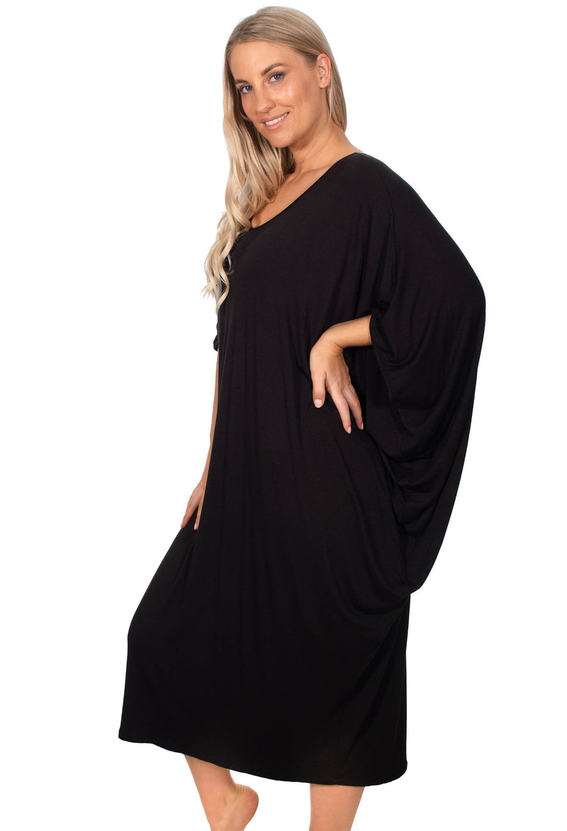 Bamboo V Neck Draped Dress - 2 Pack