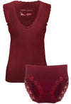 Burgundy Lace Lounge Set