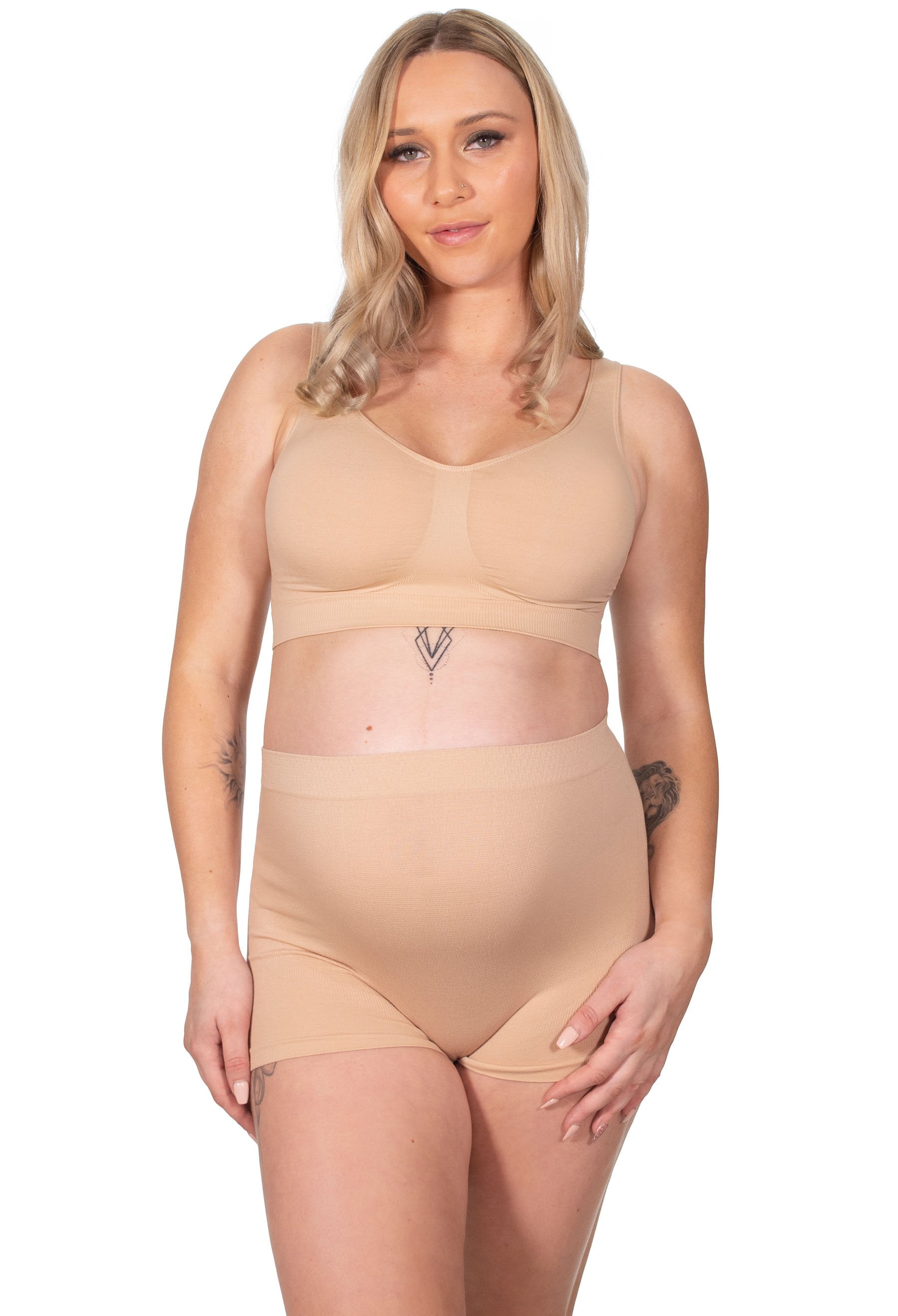 Pregnancy Wire Free High Back Pull On Crop Top