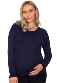 Maternity Bamboo Long Sleeve Relaxed Fit Tee - 2 Pack