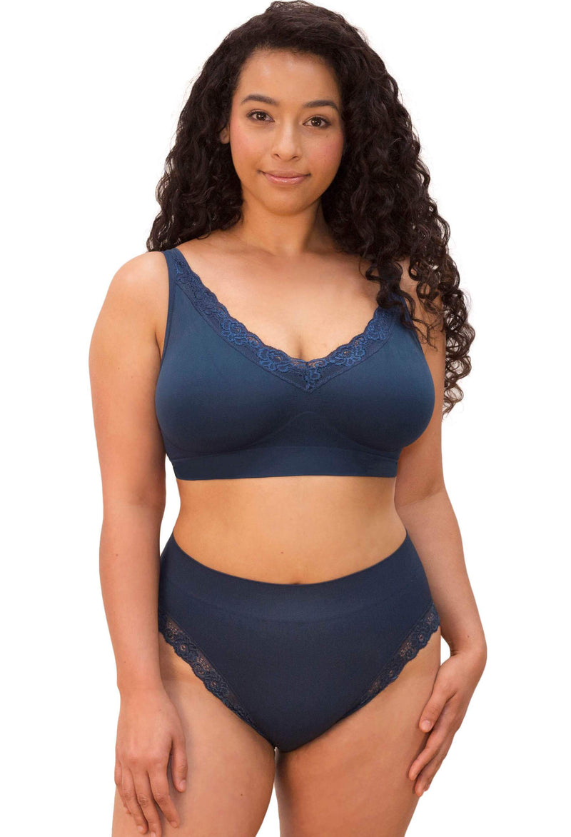 Lace Minimiser Wire Free Bra - Fancy 3 Pack