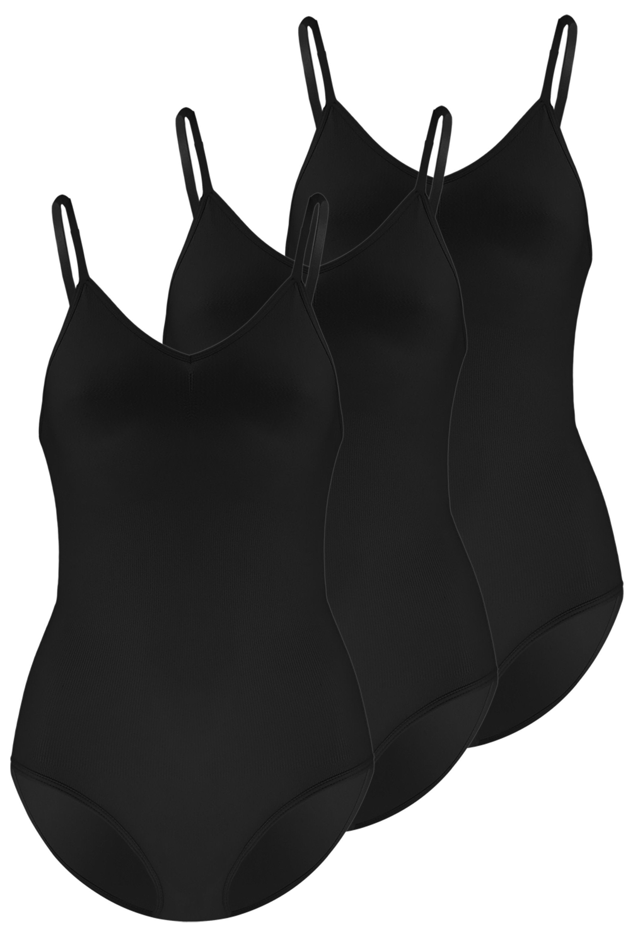 Spaghetti Strap Smoothing Bodysuit - 3 Pack